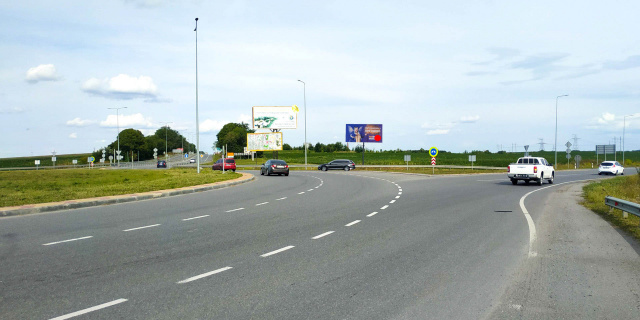 Щит 6x3,  В'їзд зі Львова (біля кола, об'здна, М12)